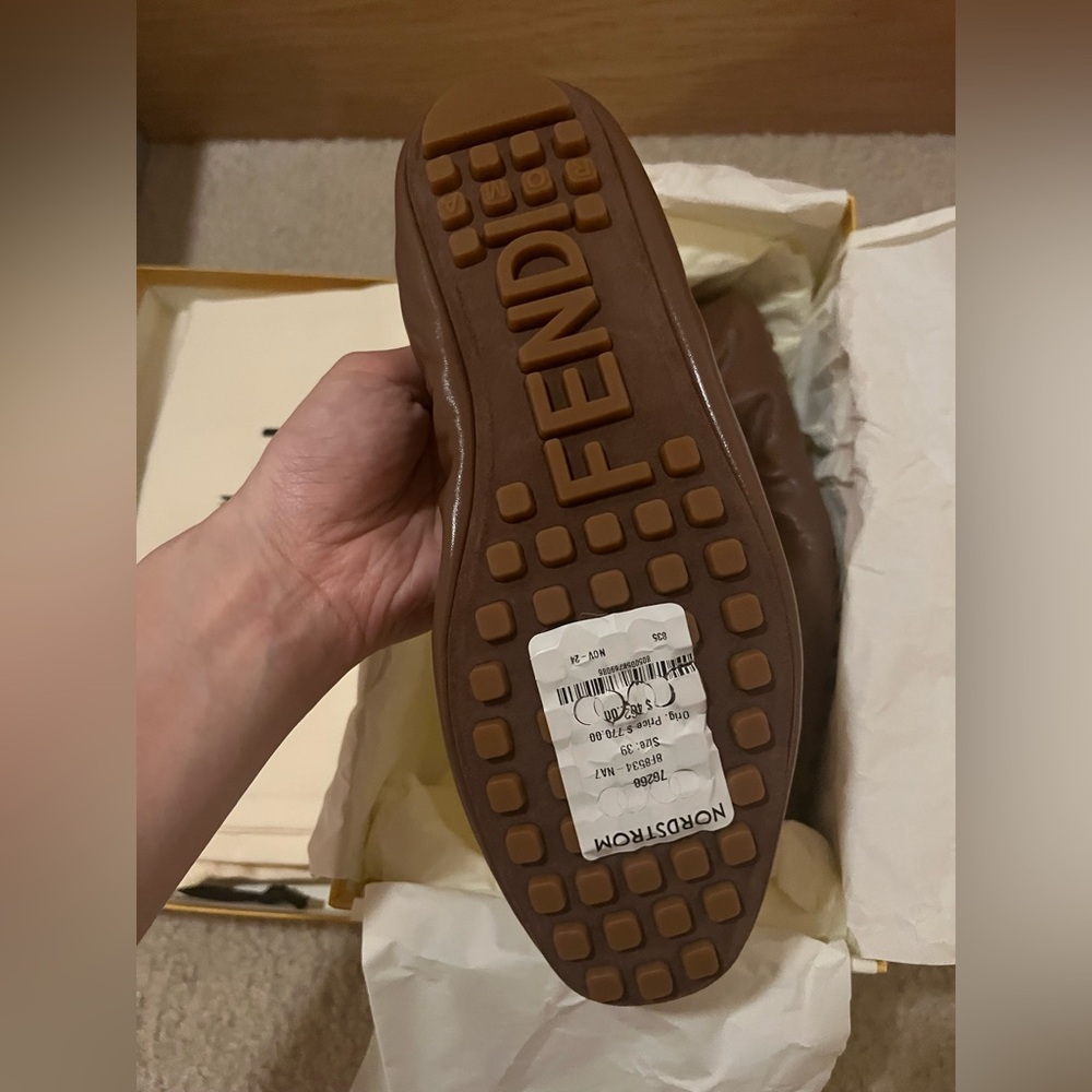 New Fendi Leather Ballerina Flat Shoes $770 Nordstrom size 39 - Picture 3 of 9